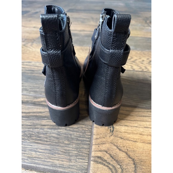 Blondo Dazi Waterproof Tumbled‎ Leather Buckle Moto Boots Womens Size 5.5 Black - Picture 4 of 15